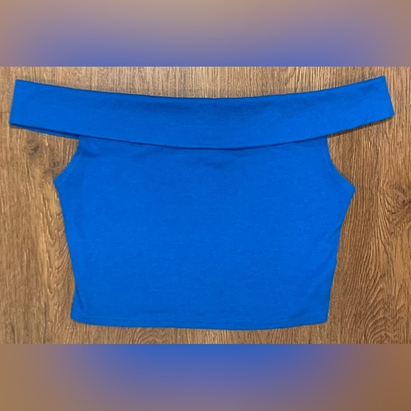 Urban Outfitters Tops - Excellent Condition, Urban Outfitters Royal Blue Off Shoulder Crop Top, Sz M
